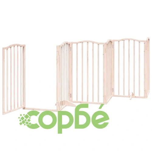 Сгъваема преграда за кучета с врата 15 панела 750 см топола ➤ топ цена ➤ sorbe.bg