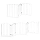 Сгъваема преграда за кучета с врата 9 панела бял 450 см топола