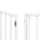 Сгъваема преграда за кучета с врата 9 панела бял 450 см топола
