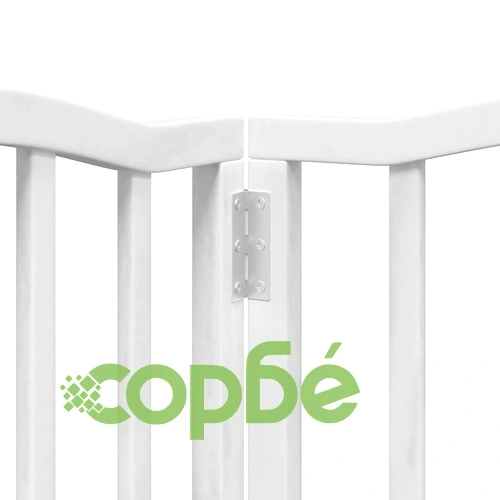 Сгъваема преграда за кучета с врата 12 панела бял 600 см топола ➤ топ цена ➤ sorbe.bg
