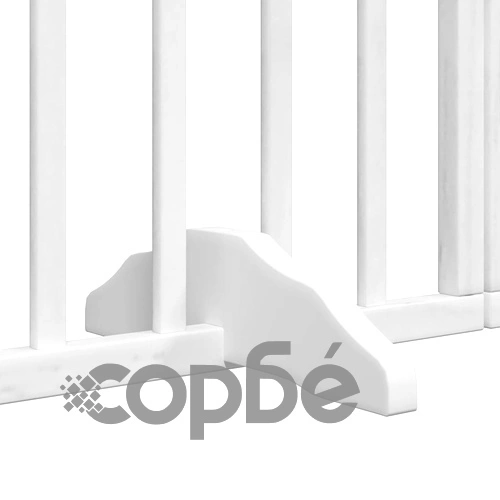 Сгъваема преграда за кучета с врата 15 панела бял 750 см топола ➤ топ цена ➤ sorbe.bg