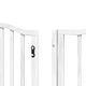 Сгъваема преграда за кучета с врата 9 панела бял 450 см топола