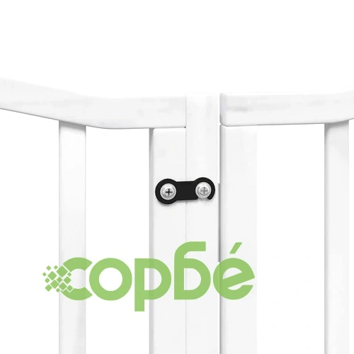 Сгъваема преграда за кучета с врата 12 панела бял 600 см топола ➤ топ цена ➤ sorbe.bg