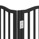Сгъваема преграда за куче с врата 15 панела черна 750 см топола