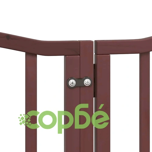 Сгъваема преграда за куче с врата 15 панела кафяв 750 см топола ➤ топ цена ➤ sorbe.bg