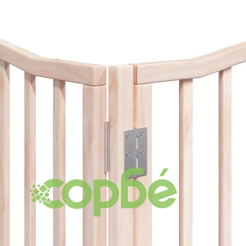 Сгъваема преграда за кучета с врата 6 панела 480 см топола ➤ топ цена ➤ sorbe.bg