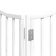 Сгъваема преграда за кучета с врата 8 панела бял 640 см топола