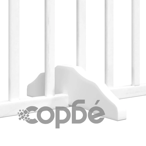 Сгъваема преграда за кучета с врата 12 панела бял 960 см топола ➤ топ цена ➤ sorbe.bg