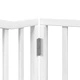 Сгъваема преграда за кучета с врата 12 панела бял 960 см топола