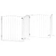 Сгъваема преграда за кучета с врата 10 панела бял 800 см топола