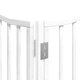 Сгъваема преграда за кучета с врата 10 панела бял 800 см топола