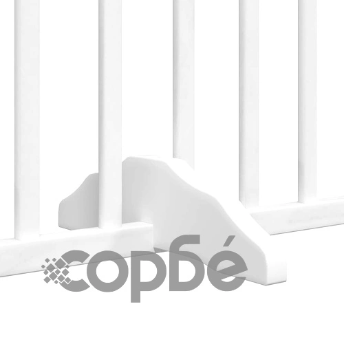 Сгъваема преграда за кучета с врата 12 панела бял 960 см топола ➤ топ цена ➤ sorbe.bg