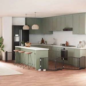 Сгъваема преграда за куче с врата 6 панела черна 480 см топола