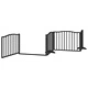 Сгъваема преграда за куче с врата 10 панела черна 800 см топола