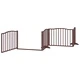 Сгъваема преграда за куче с врата 10 панела кафяв 800 см топола