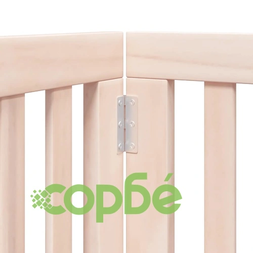 Сгъваема преграда за кучета с врата 9 панела 450 см топола ➤ топ цена ➤ sorbe.bg