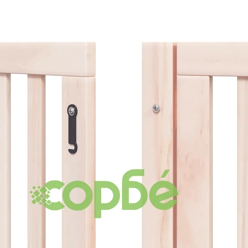 Сгъваема преграда за кучета с врата 9 панела 450 см топола ➤ топ цена ➤ sorbe.bg