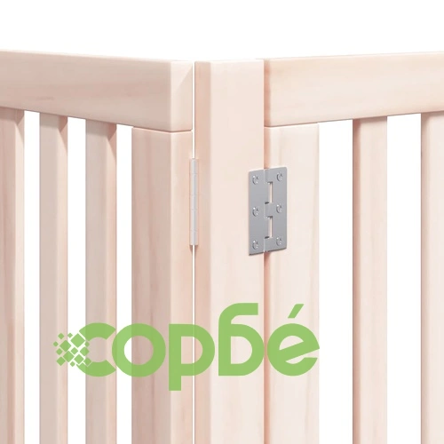 Сгъваема преграда за кучета с врата 15 панела 750 см топола ➤ топ цена ➤ sorbe.bg