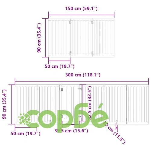 Сгъваема преграда за кучета с врата 15 панела 750 см топола ➤ топ цена ➤ sorbe.bg