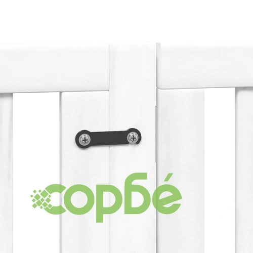 Сгъваема преграда за кучета с врата 12 панела бял 600 см топола ➤ топ цена ➤ sorbe.bg