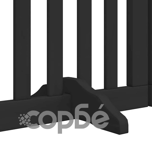 Сгъваема преграда за куче с врата 15 панела черна 750 см топола ➤ топ цена ➤ sorbe.bg
