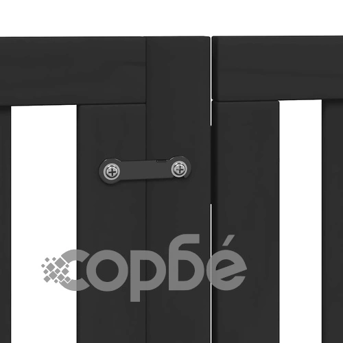 Сгъваема преграда за куче с врата 15 панела черна 750 см топола ➤ топ цена ➤ sorbe.bg