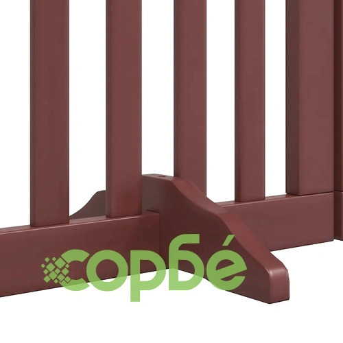 Сгъваема преграда за куче с врата 15 панела кафяв 750 см топола ➤ топ цена ➤ sorbe.bg