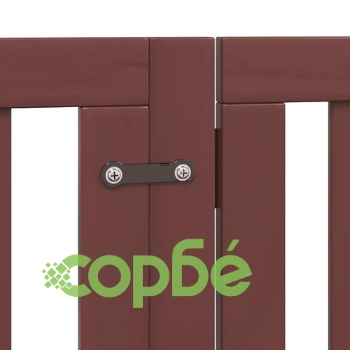 Сгъваема преграда за куче с врата 15 панела кафяв 750 см топола ➤ топ цена ➤ sorbe.bg