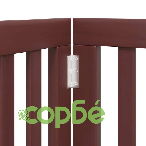 Сгъваема преграда за куче с врата 15 панела кафяв 750 см топола ➤ топ цена ➤ sorbe.bg