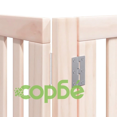 Сгъваема преграда за кучета с врата 8 панела 640 см топола ➤ топ цена ➤ sorbe.bg