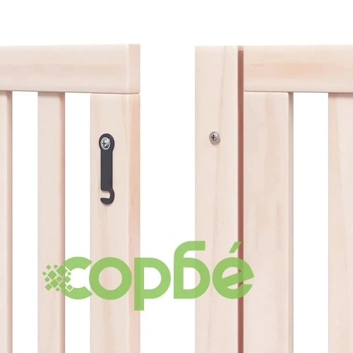 Сгъваема преграда за кучета с врата 10 панела 800 см топола ➤ топ цена ➤ sorbe.bg