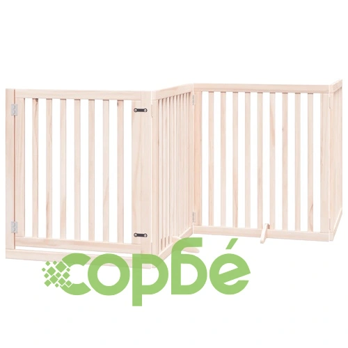 Сгъваема преграда за кучета с врата 8 панела 640 см топола ➤ топ цена ➤ sorbe.bg