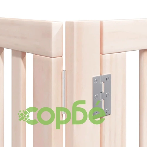 Сгъваема преграда за кучета с врата 12 панела 960 см топола ➤ топ цена ➤ sorbe.bg