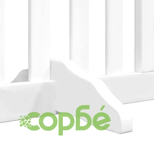 Сгъваема преграда за кучета с врата 8 панела бял 640 см топола ➤ топ цена ➤ sorbe.bg