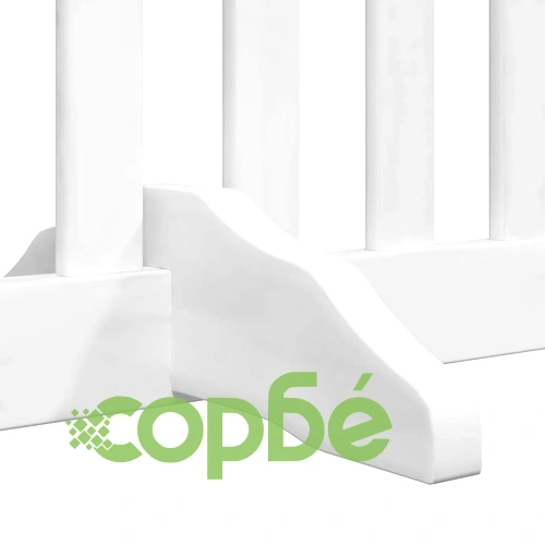 Сгъваема преграда за кучета с врата 8 панела бял 640 см топола ➤ топ цена ➤ sorbe.bg