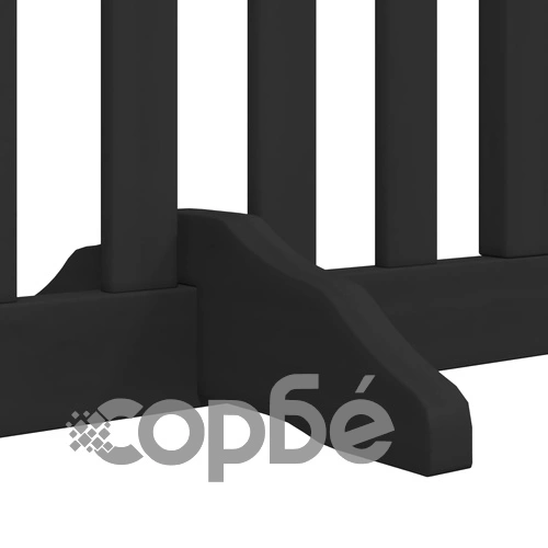 Сгъваема преграда за куче с врата 10 панела черна 800 см топола ➤ топ цена ➤ sorbe.bg