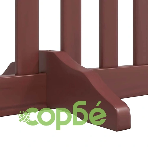 Сгъваема преграда за куче с врата 8 панела кафява 640 см топола ➤ топ цена ➤ sorbe.bg