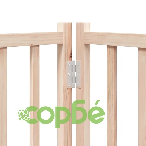 Сгъваема преграда за кучета с врата 9 панела 450 см топола ➤ топ цена ➤ sorbe.bg