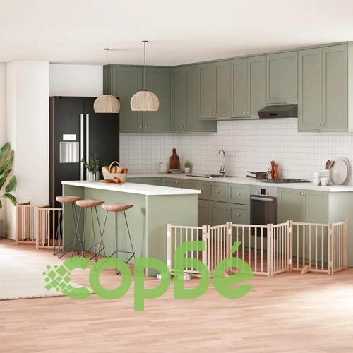 Сгъваема преграда за кучета с врата 12 панела 600 см топола ➤ топ цена ➤ sorbe.bg