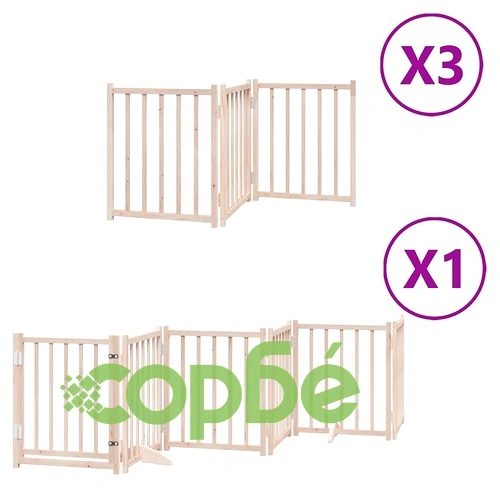 Сгъваема преграда за кучета с врата 15 панела 750 см топола ➤ топ цена ➤ sorbe.bg