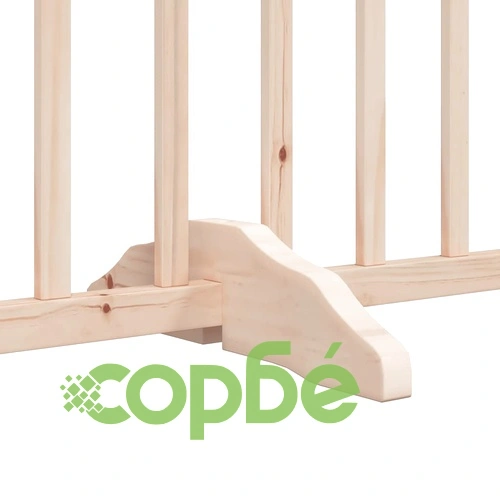 Сгъваема преграда за кучета с врата 9 панела 450 см топола ➤ топ цена ➤ sorbe.bg