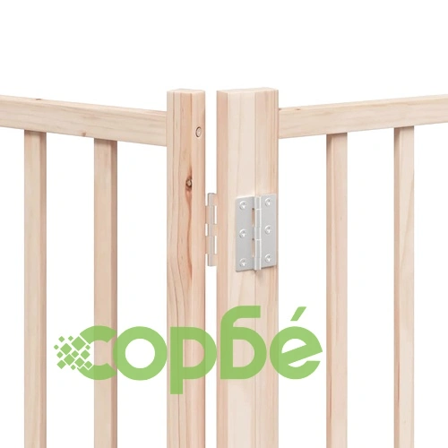 Сгъваема преграда за кучета с врата 9 панела 450 см топола ➤ топ цена ➤ sorbe.bg