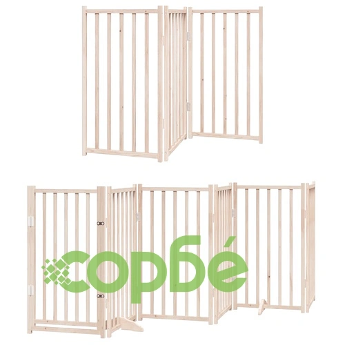 Сгъваема преграда за кучета с врата 15 панела 750 см топола ➤ топ цена ➤ sorbe.bg