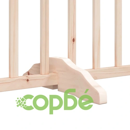 Сгъваема преграда за кучета с врата 15 панела 750 см топола ➤ топ цена ➤ sorbe.bg