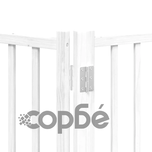 Сгъваема преграда за кучета с врата 12 панела бял 600 см топола ➤ топ цена ➤ sorbe.bg
