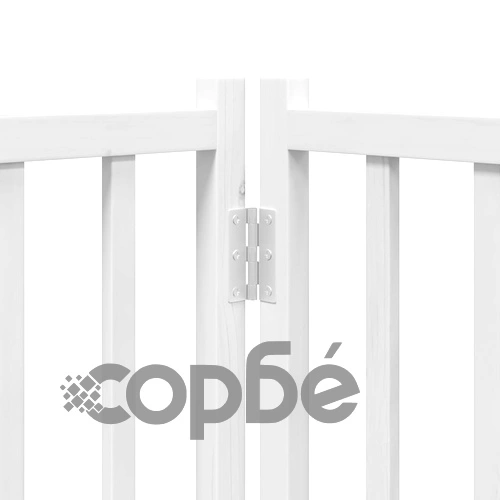 Сгъваема преграда за кучета с врата 15 панела бял 750 см топола ➤ топ цена ➤ sorbe.bg
