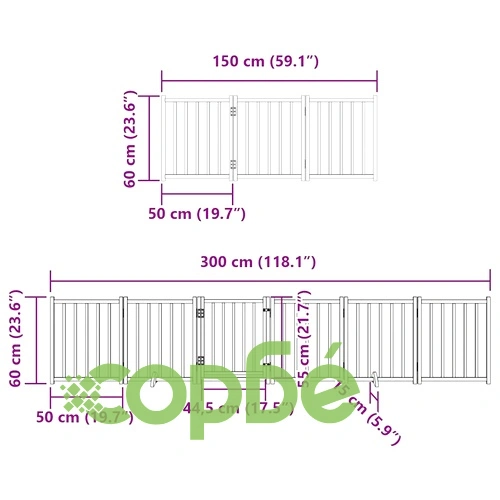Сгъваема преграда за кучета с врата 15 панела бял 750 см топола ➤ топ цена ➤ sorbe.bg
