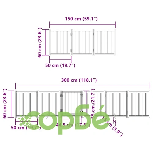 Сгъваема преграда за куче с врата 12 панела черна 600 см топола ➤ топ цена ➤ sorbe.bg
