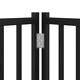 Сгъваема преграда за куче с врата 15 панела черна 750 см топола