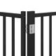 Сгъваема преграда за куче с врата 12 панела черна 600 см топола